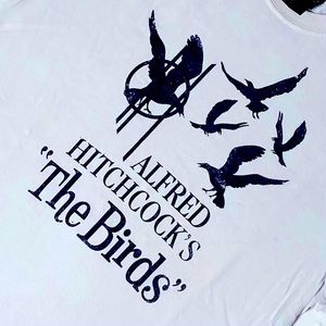Lucky Brand Tee NWT “The Birds” Hitchcock Movie Top Unique Graphic ArtWear X-S